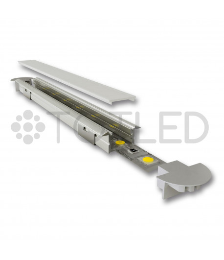 Perfil de aluminio negro encastrable LN LPB/2N